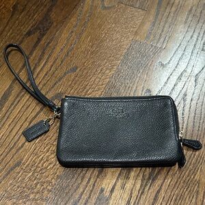 Coach Black Leather Wristlet
